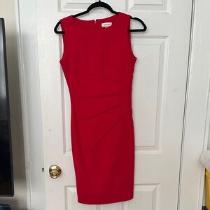 Calvin Klein Vibrant Red Midi Dress